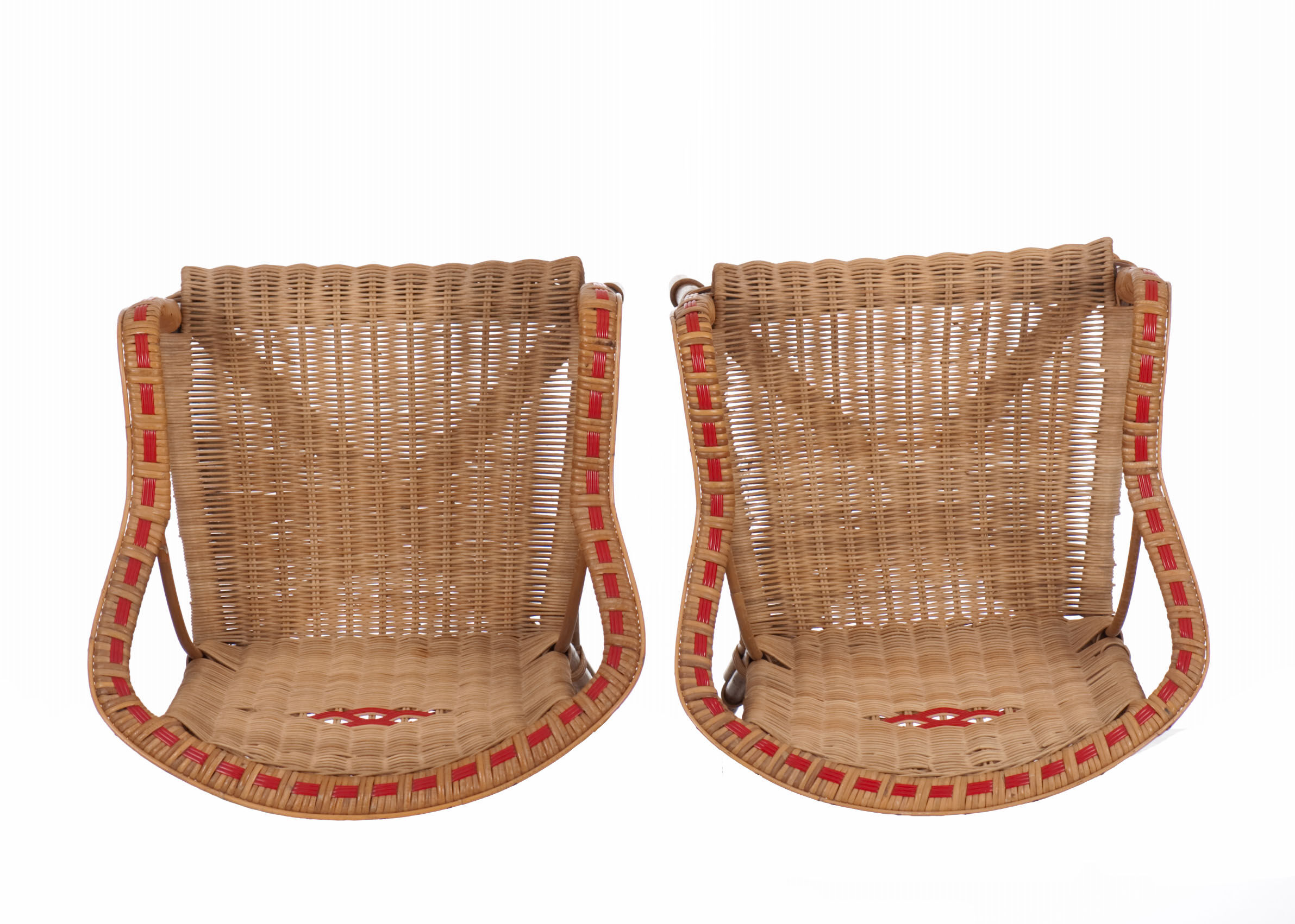 Pair of rattan armchairs year 50/60