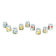 Set of 9 mini vintage porcelain candle holders decorated with spring flowers.