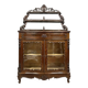 Boulle curved bookcase display case from the Napoleon III period in mahogany circa 1850