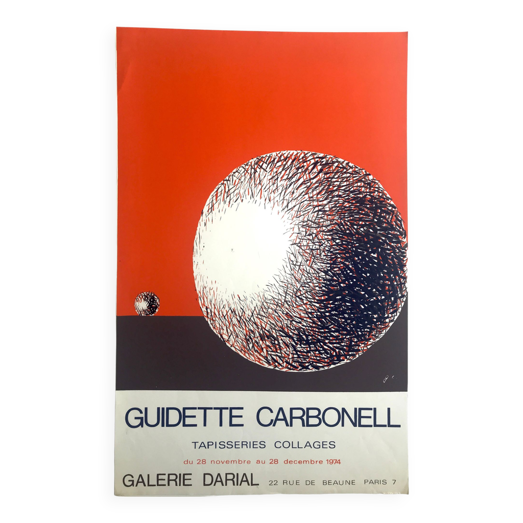 Affiche originale en lithographie de guidette carbonell, galerie darial ...