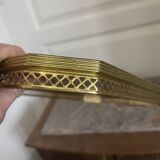 Vintage Italian Sorrento Wood Marquetry Brass Serving Tray 36