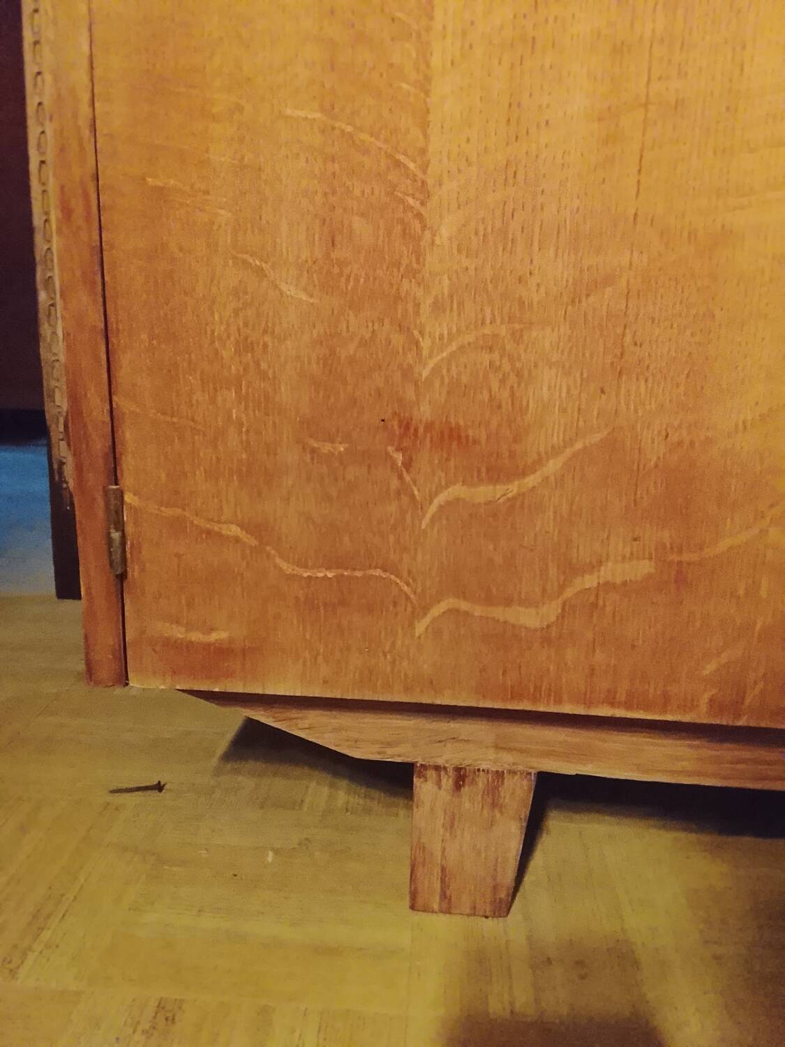 Vintage two-door wooden wardrobe