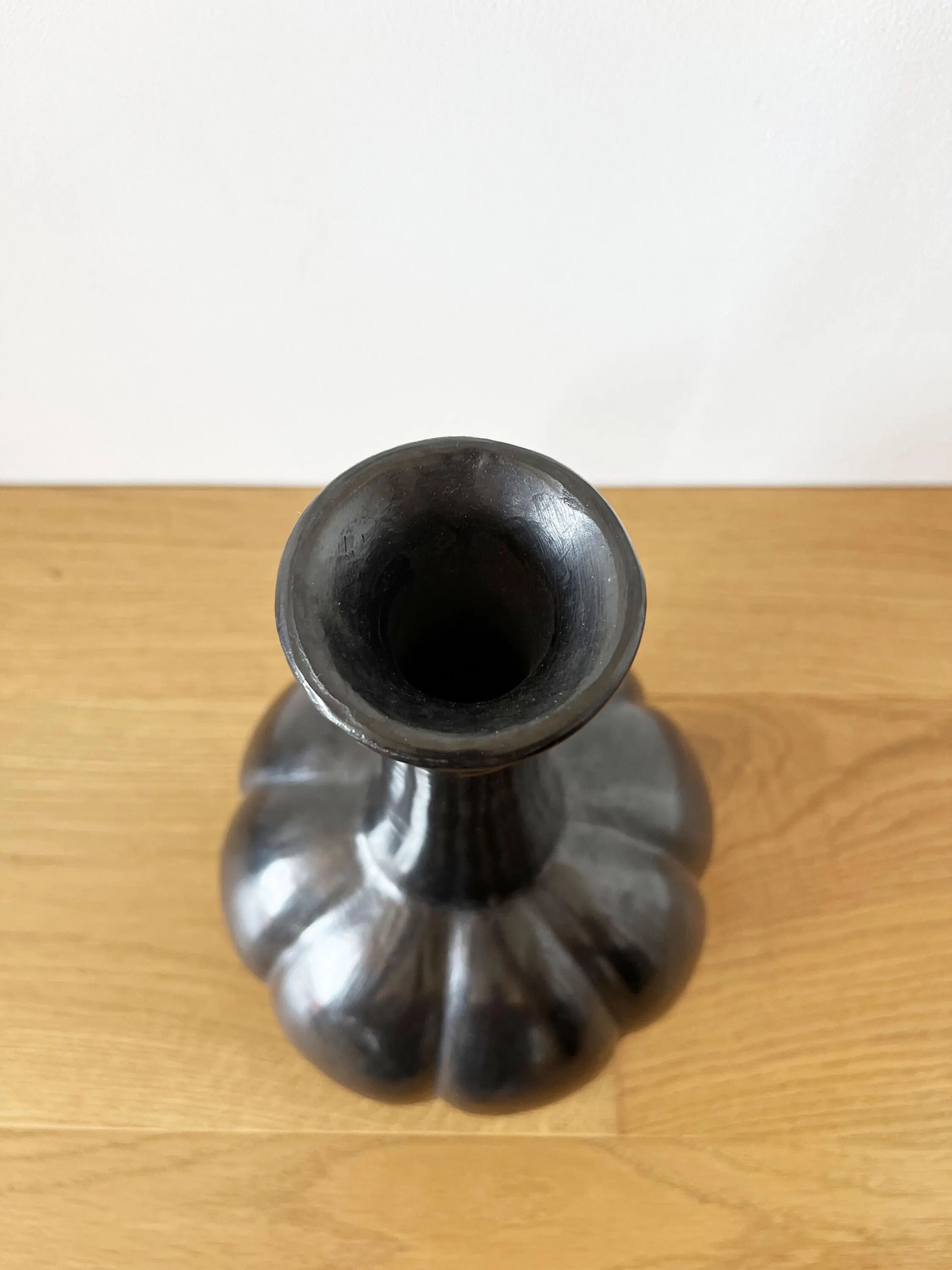 Vase céramique émail noir 1950