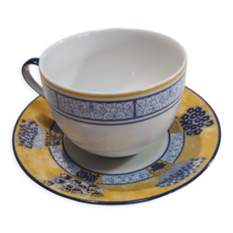 Cup saucer, breakfast Limoges porcelain of Sologne tea