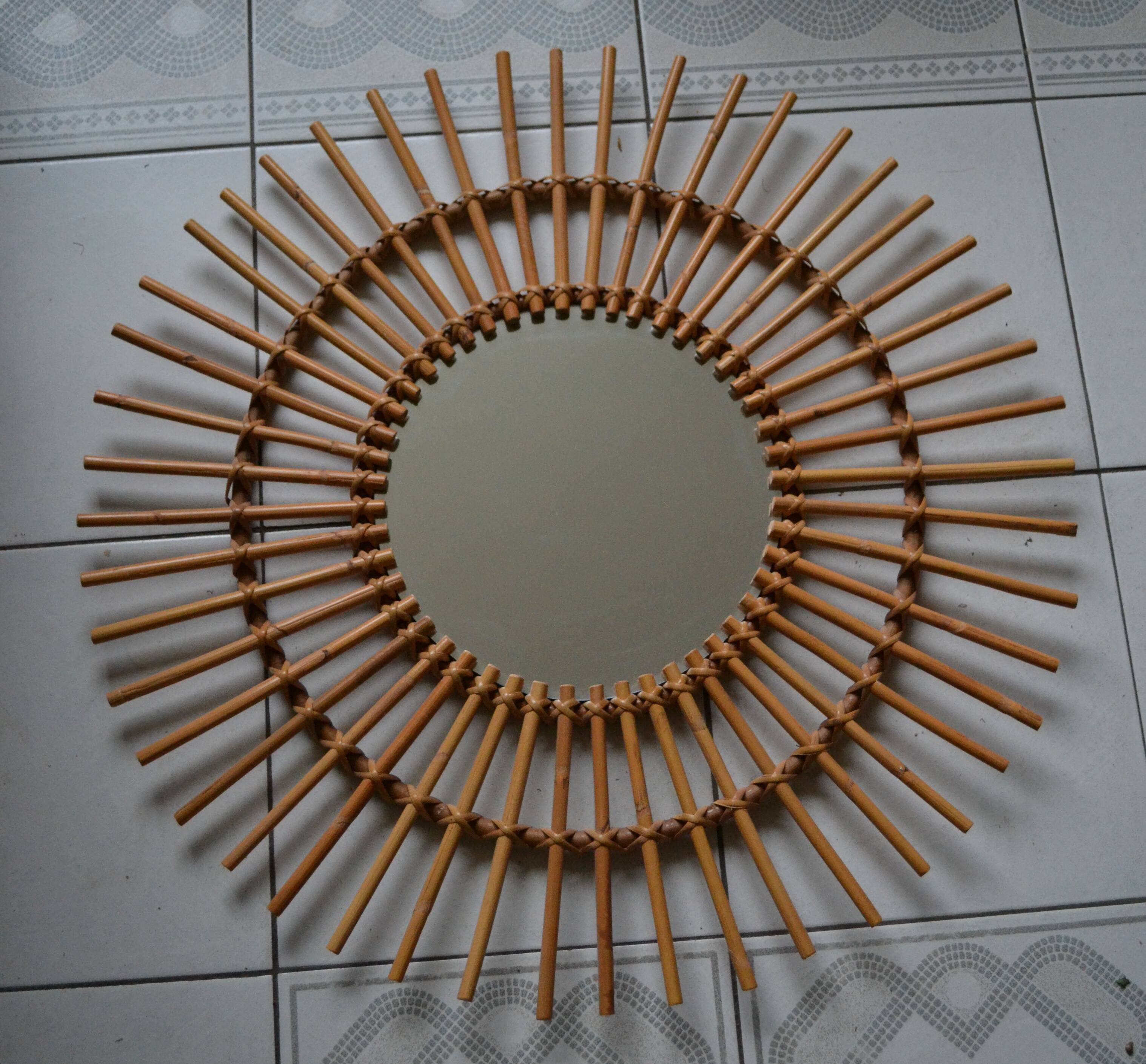 Rattan sun mirror