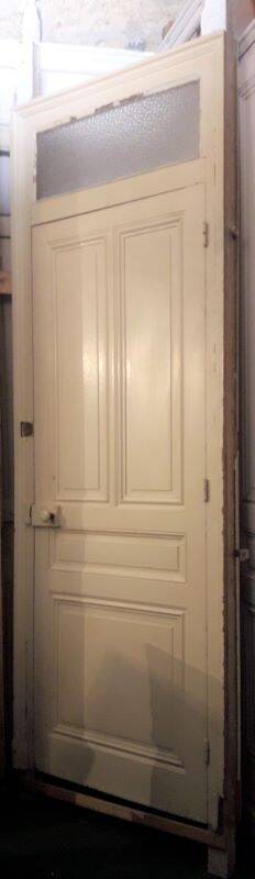 Old Haussmannian door 83x219.5cm with glazed transom frame.