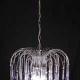 The Purple Crown, LArge Size Murano Chandelier Purple and Crystal Drops, 19