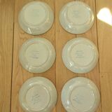 Lot of 6 hollow plates Jocelyne Atelier d'Art de Sarreguemines