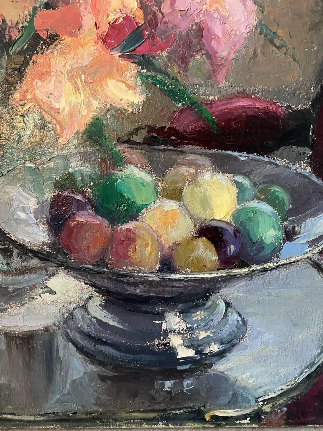 Bouquet of flowers signed Dechamps