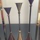 Trio of vintage brass and copper candle holders
