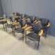 Vintage leather armchairs by Arrben Italy, 1980s - set of 8