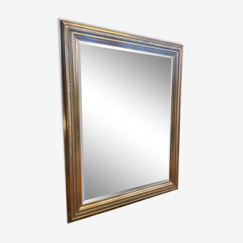 Miroir doré glace biseauté