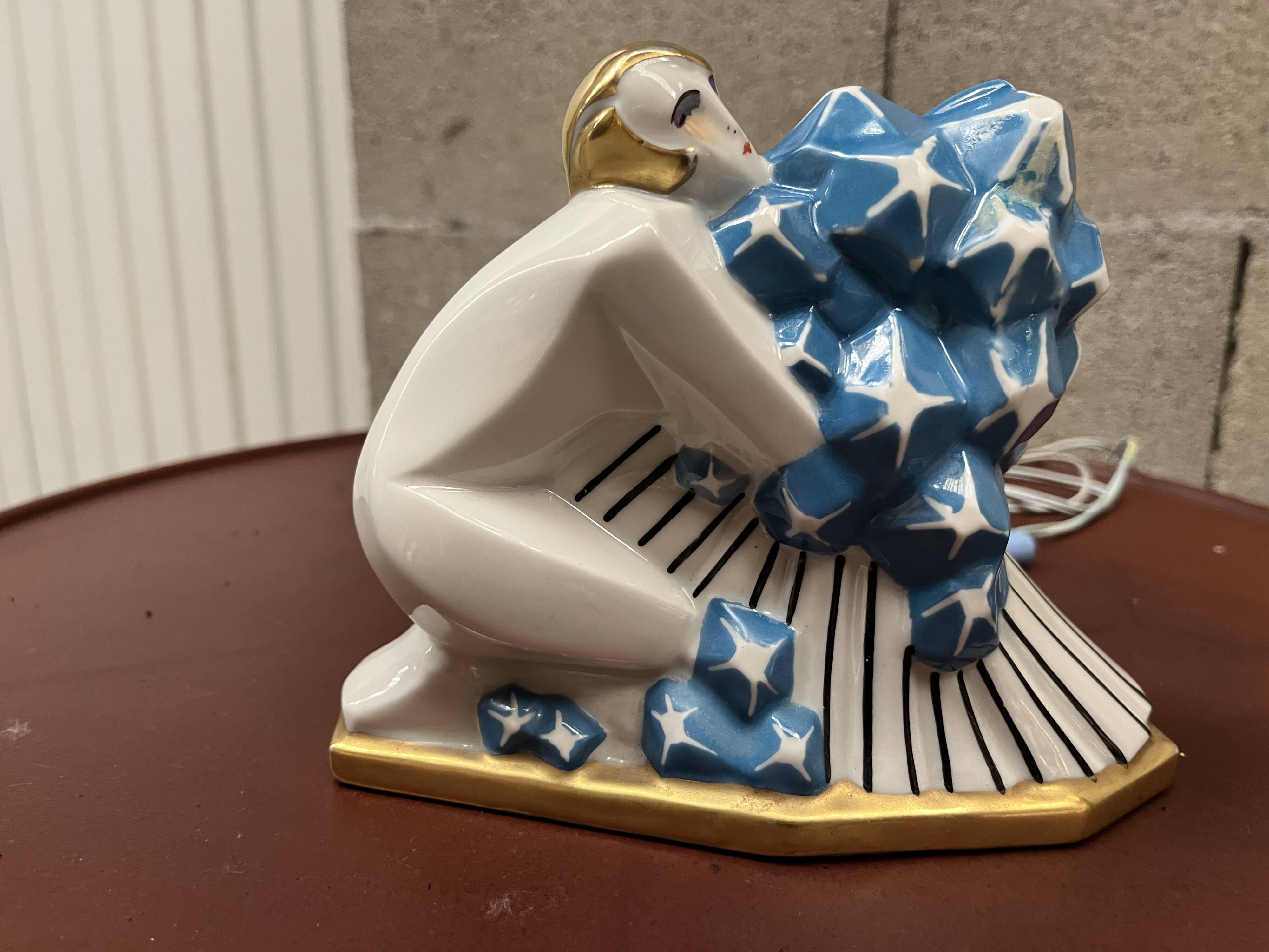 Art deco porcelain night light