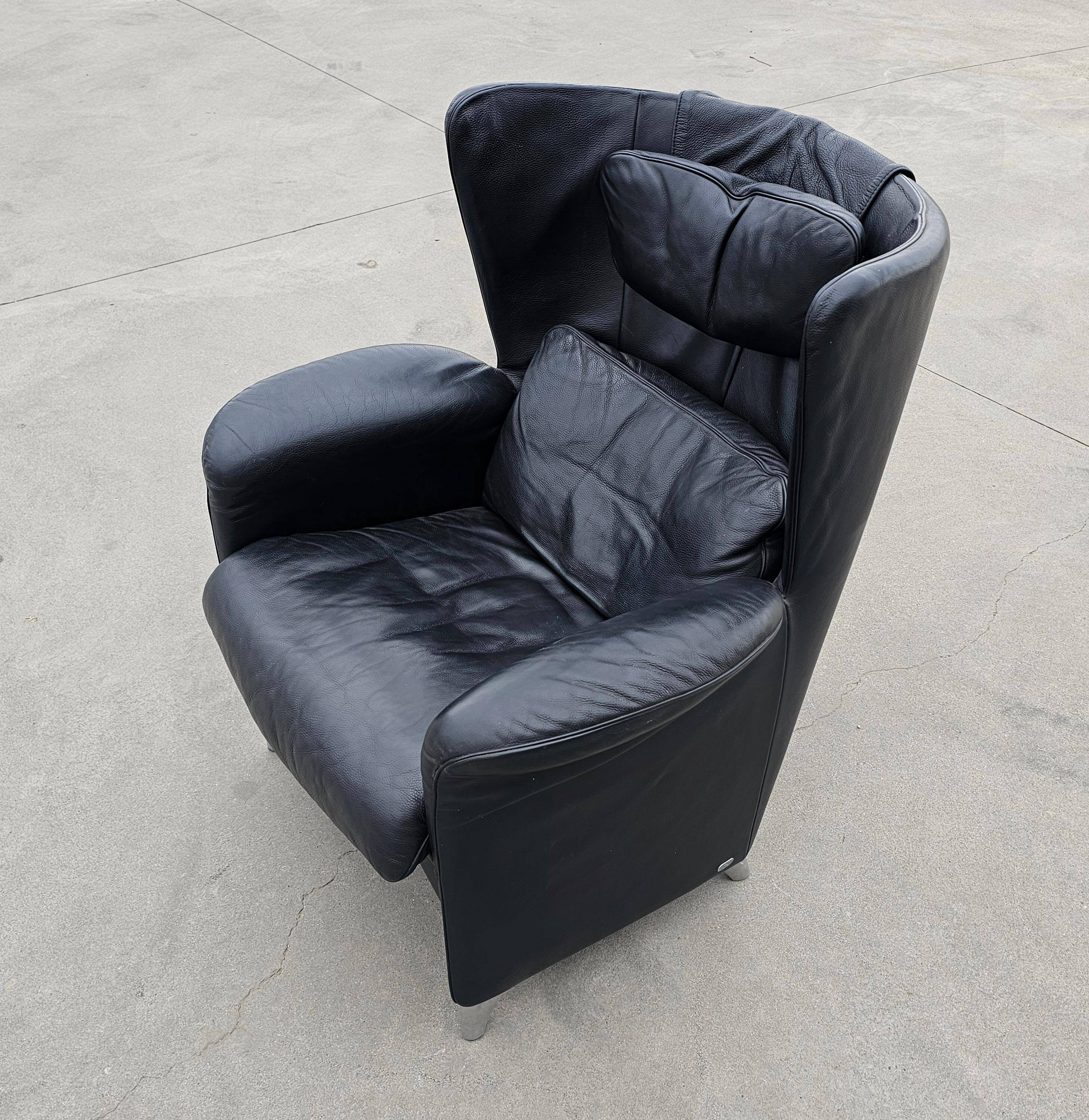 Pair of postmodern armchairs DS-23 by Franz-Josef Schulte for De Sede
