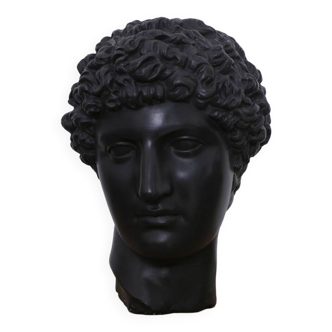 Greek head in waxed black plaster