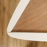 table basse tripode blanche et bois Arthur Umanoff