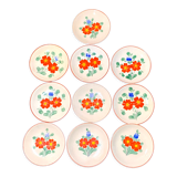 Hand-painted ceramic plates floral motif