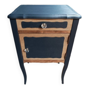 Table de nuit chevet bois relookée