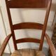 provençal armchair with dark beech armrests two-tone straw seat