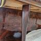 Burl wood dressing table with double glass shelf