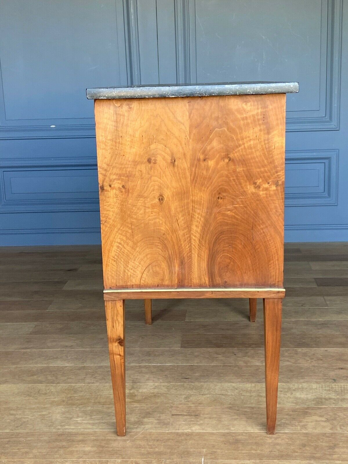 Chest of drawers two drawers restoration black marble heads of lions XIX century
