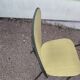 Set of 3 vintage yellow and red faux leather chairs.