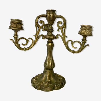Old three-pointed bronze chandelier early twentieth century
