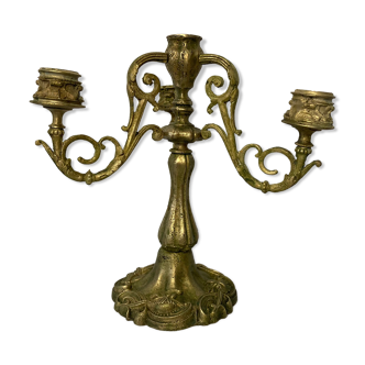 Old three-pointed bronze chandelier early twentieth century
