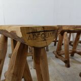 Vintage oak stools, 1970