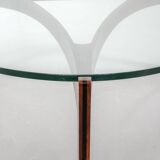 Table basse ronde en palissandre avec plateau en verre, modèle n° 104, design Sven Ellekaer