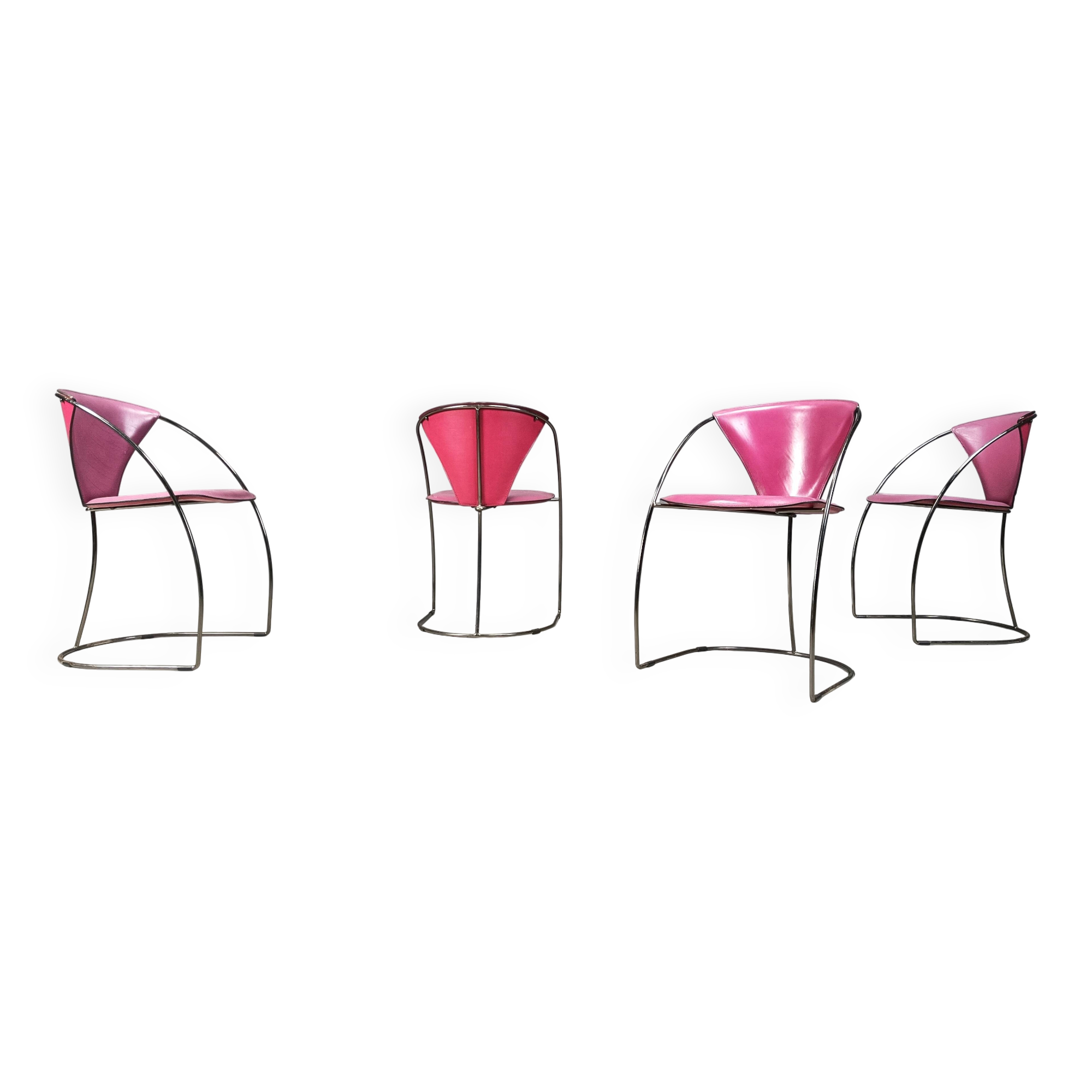 Vintage pink 'Linda' dining chairs by Arrben, 1980s - set of 4