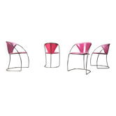 Chaises de salle à manger vintage roses 'Linda' par Arrben, années 1980 - ensemble de 4