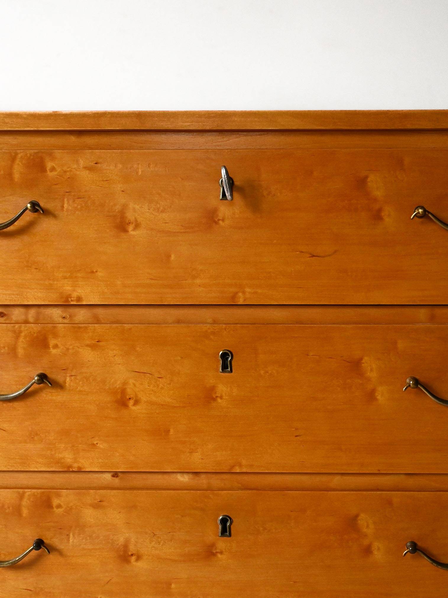 Vintage Scandinavian Birch Burl Chest of Drawers