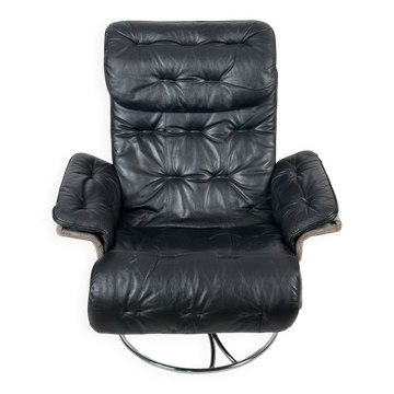 Authentique fauteuil lounge pivotant Söderbergs, fabriqué en Suède - 1970s