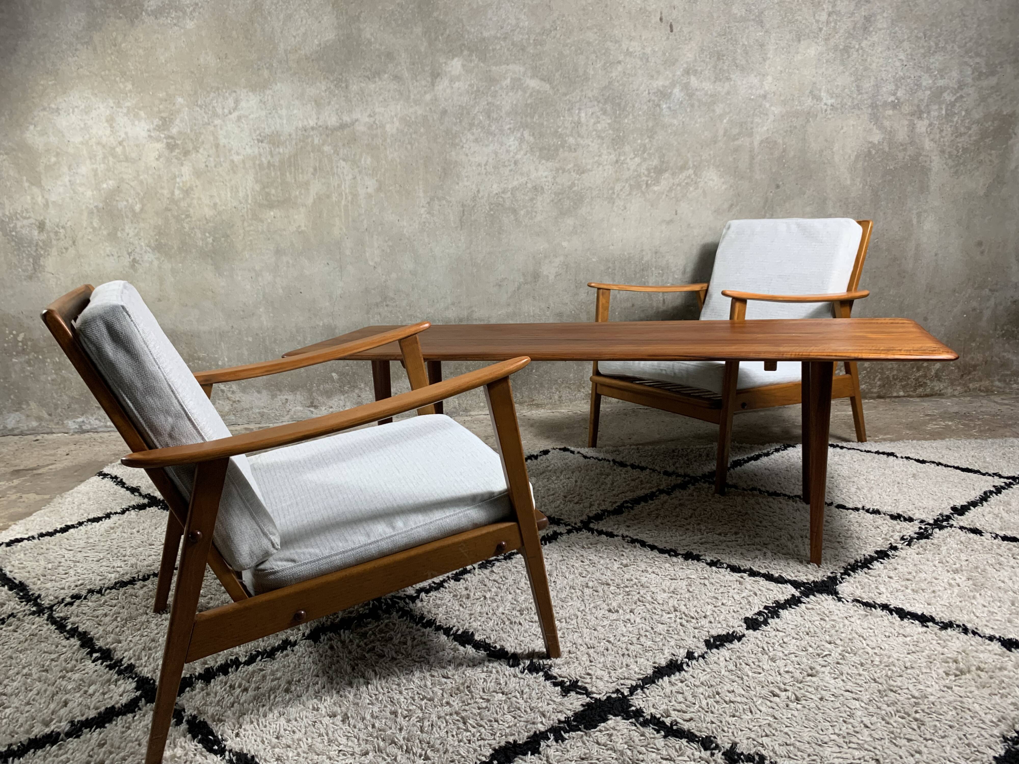 A pair of scandinavian lounge chairs from the 1960s