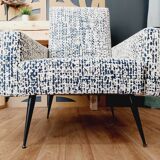 Fauteuil rockabilly entièrement refait à neuf