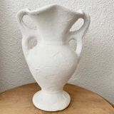 Vase grès blanchi vintage