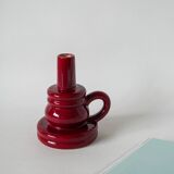 large burgundy ceramic candle holder numbered 1970