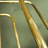 Vintage gold metal magazine rack – minimalist design – 1970s