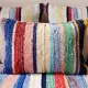 Multicoloured bohemian floor cushion – Handwoven striped recycled cotton