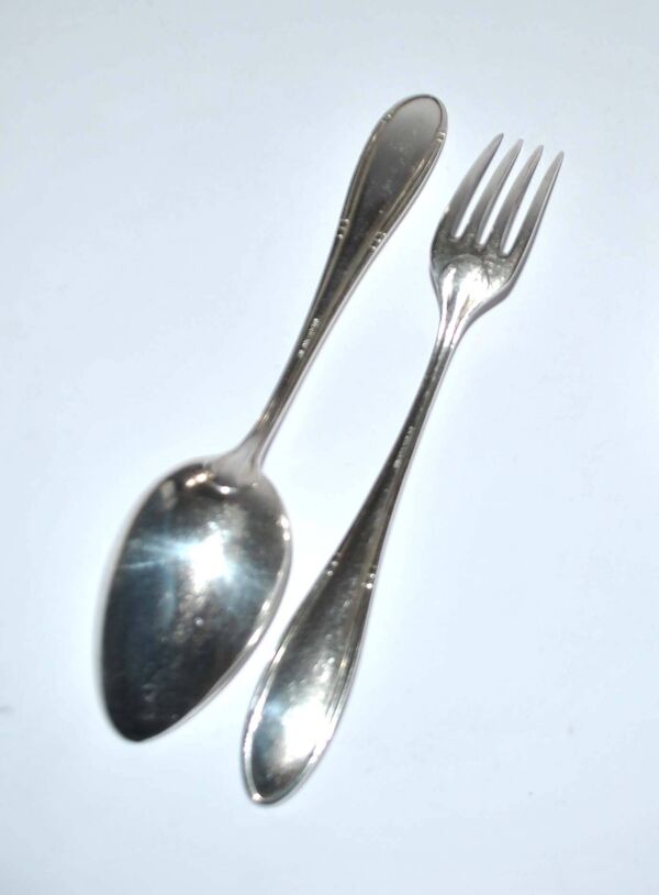 Lot de 20 couverts DEETJEN 100 moderniste 1960 - 10 fourchettes et 10 cuillères 18.5cm