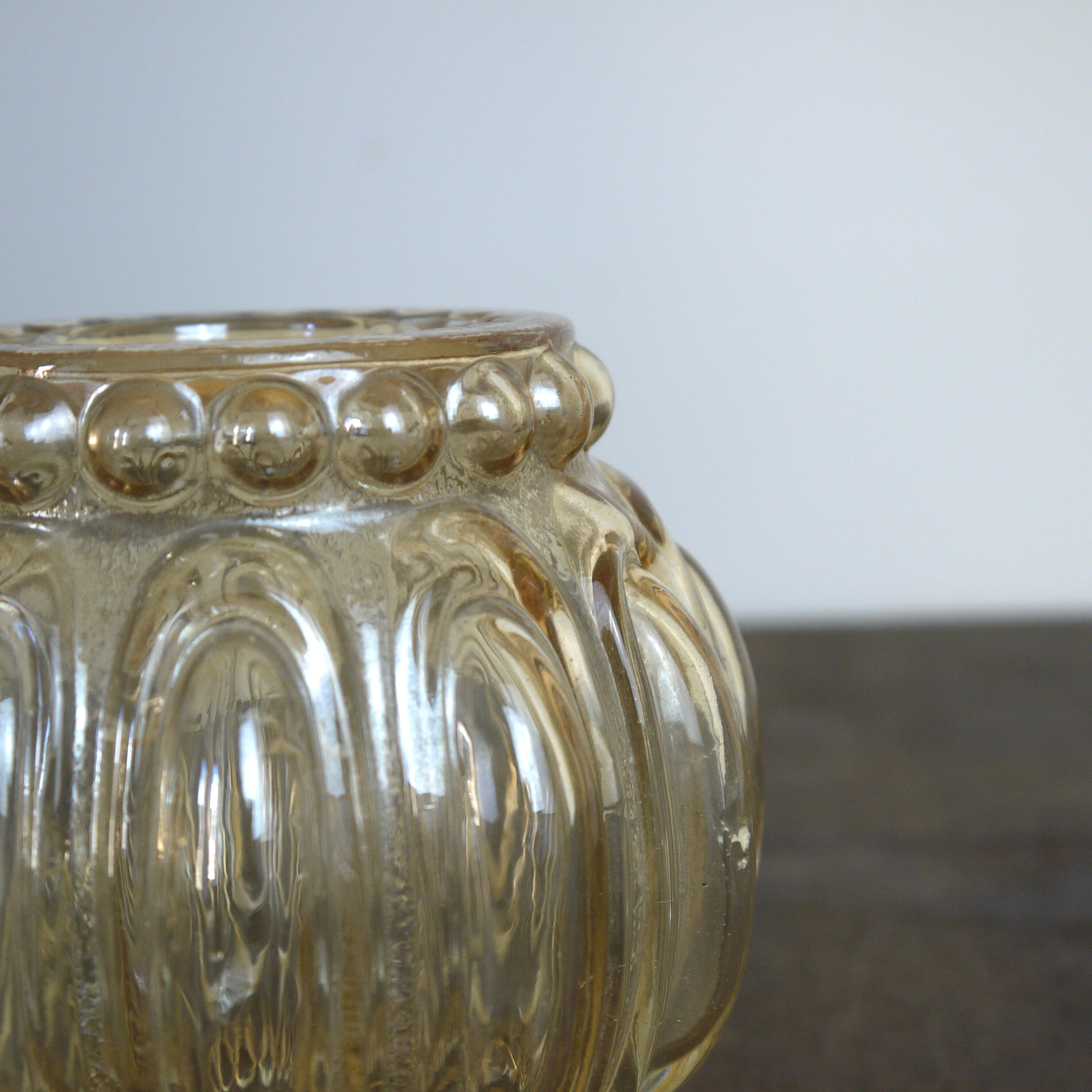 Orange moulded glass lampshade