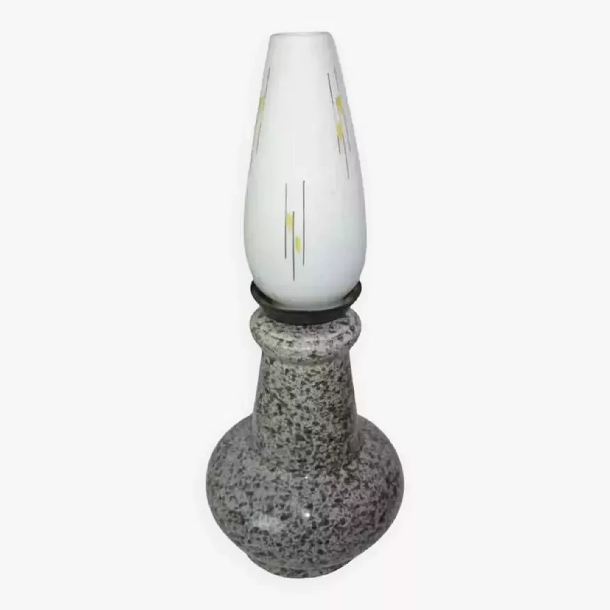 Lampe en céramique et opaline années 50