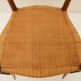 Chiavarina chairs in cherry wood with straw seat, early 20th century, Set of Four