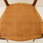 Chiavarina chairs in cherry wood with straw seat, early 20th century, Set of Four