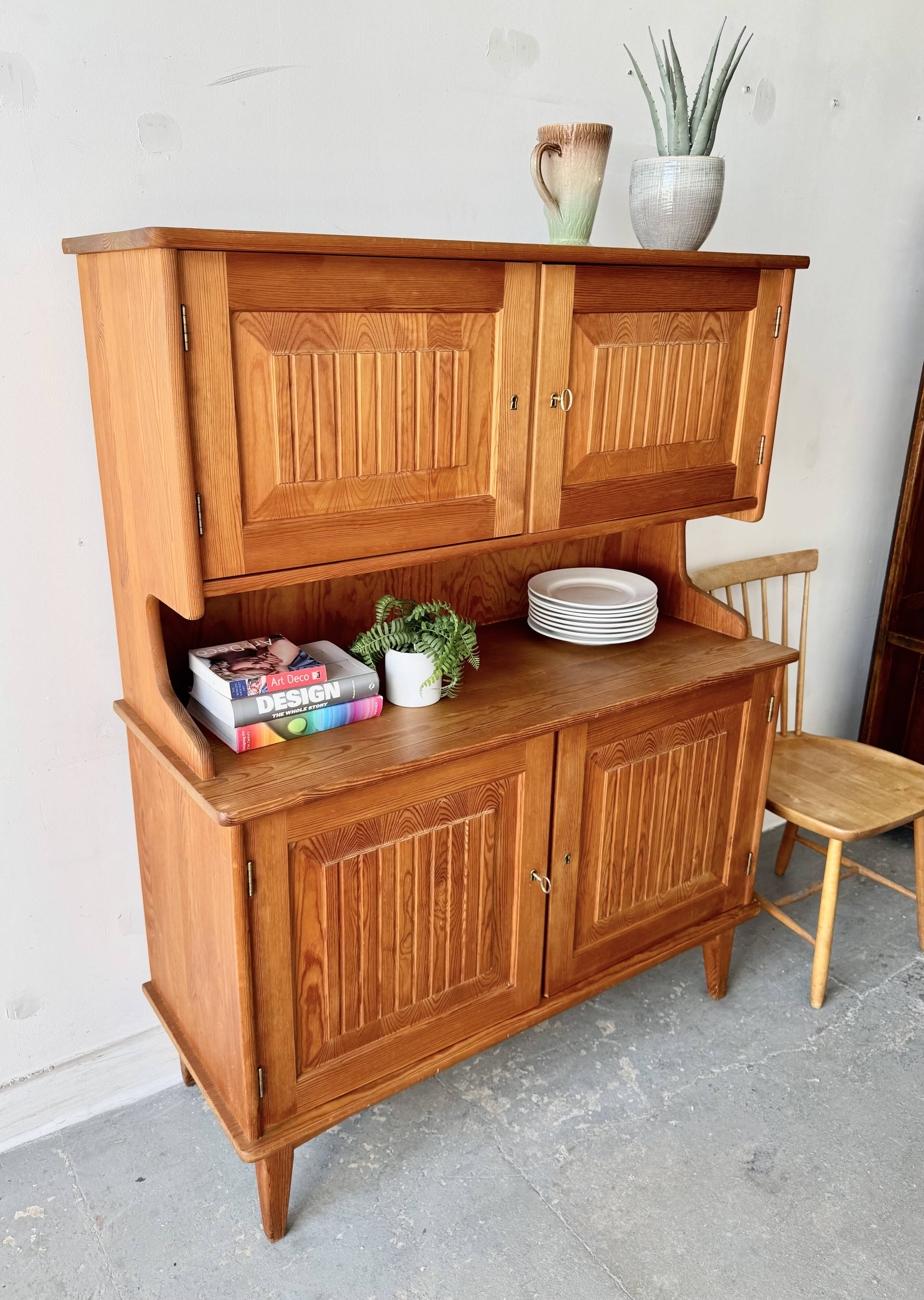 Mid Century Norwegian Pine Sideboard Cabinet by Einar Hjorthaas Møbelfabrik