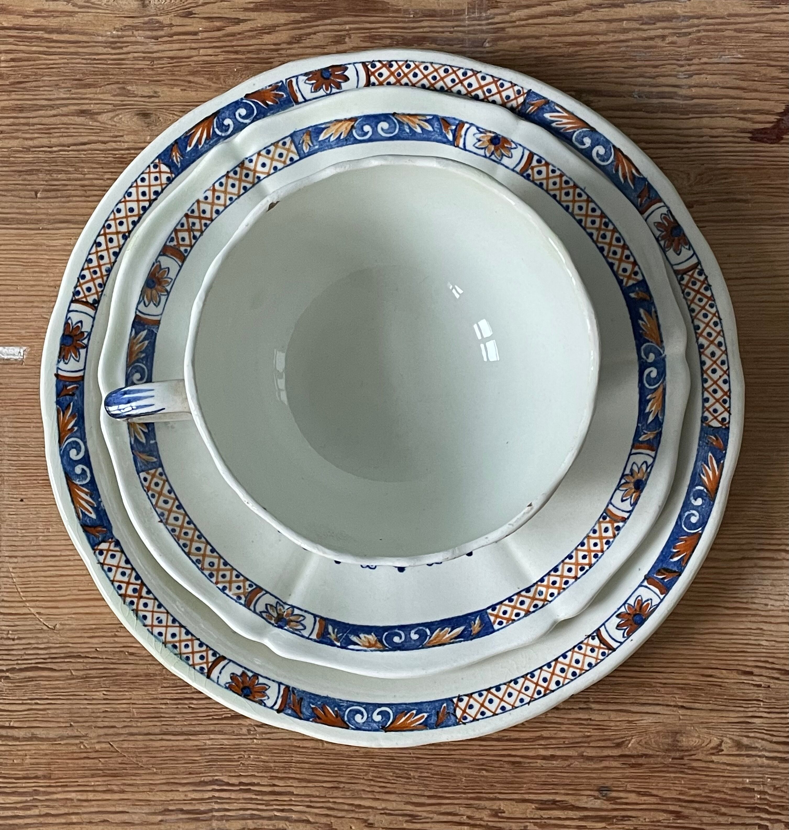 Coffee service Émile Bourgeois Grand Dépôt, décor Rouen XIXth