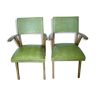 2 fauteuils en skai