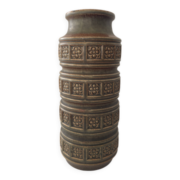 Mat green Tundra vase by Scheurich West Germany