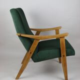 Vintage Velvet Green Armchair  1970s